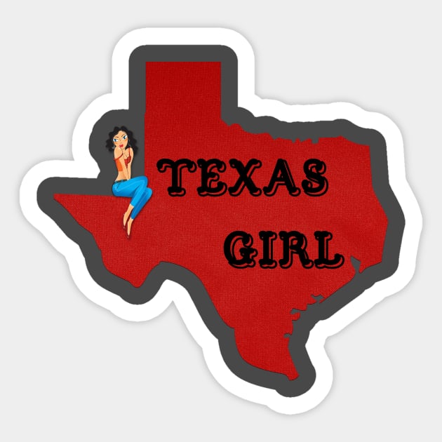 Texas Girl Sticker by xposedbydesign